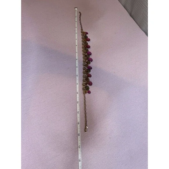 Avon Necklace Purple Glass Teardrop Bib Brass Tone 18 In Women Statement Jewelry - Picture 8 of 10